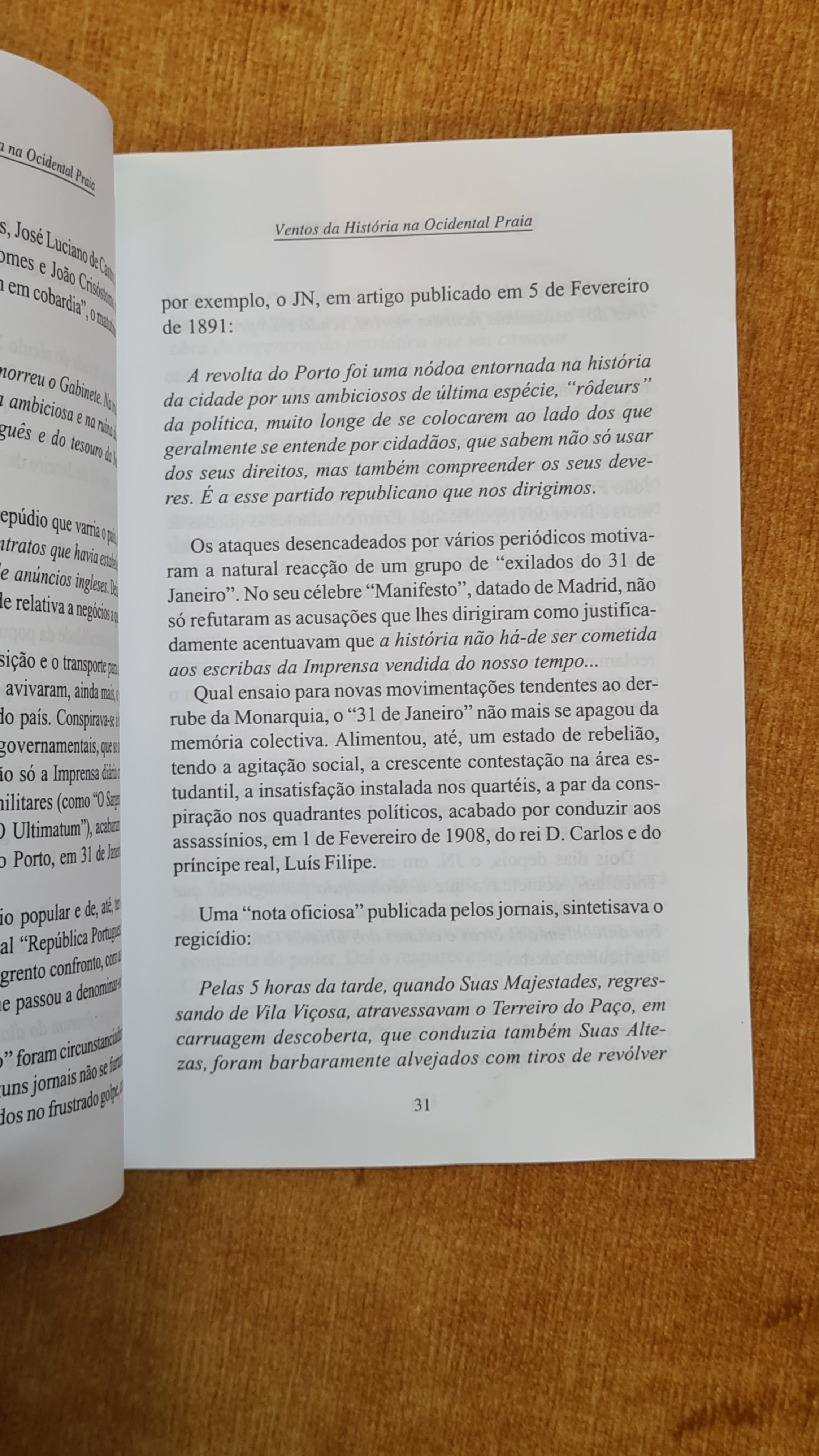 Ventos da história na Ocidental Praia