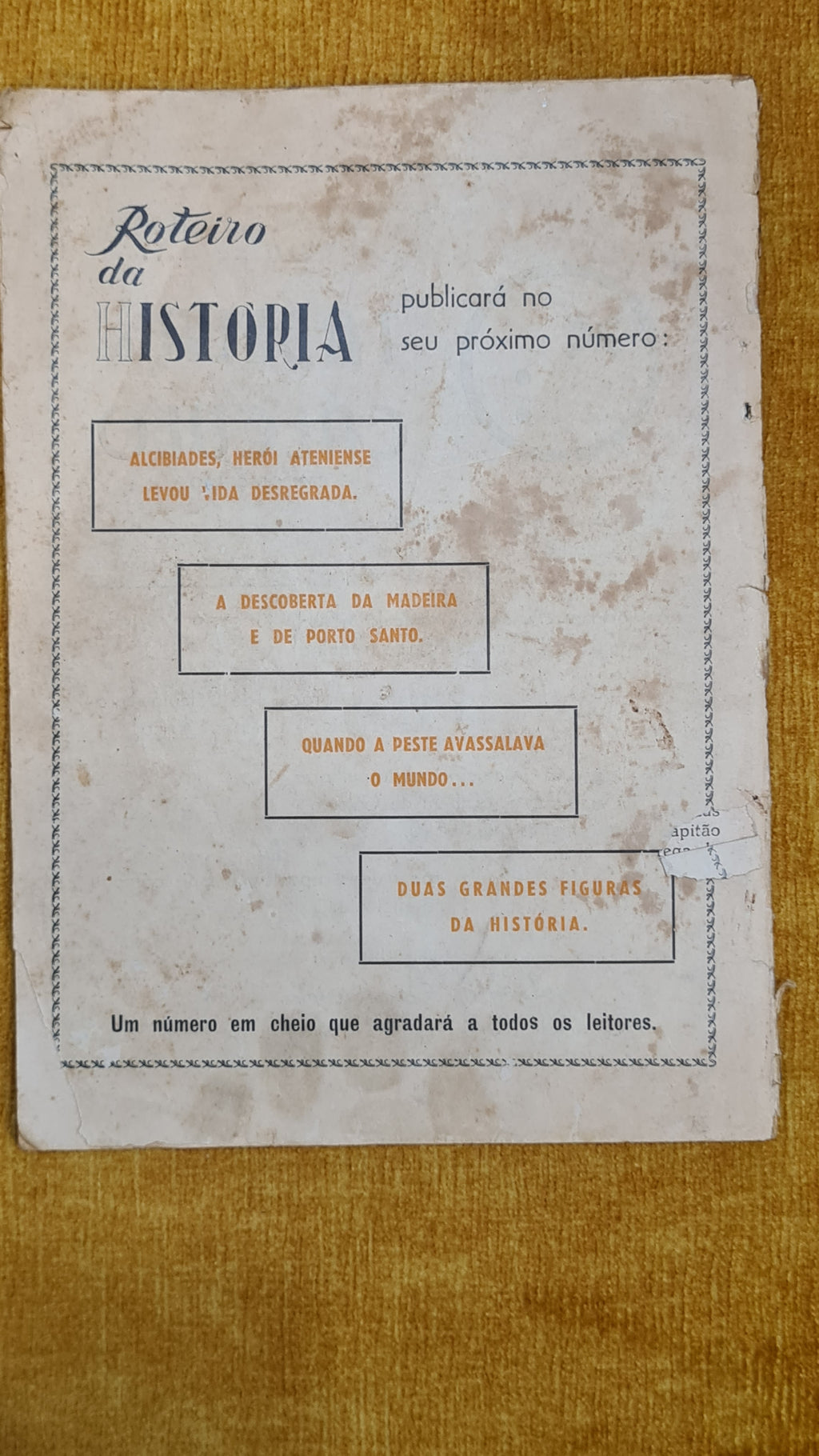Roteiro da História Ano I, Nº 1