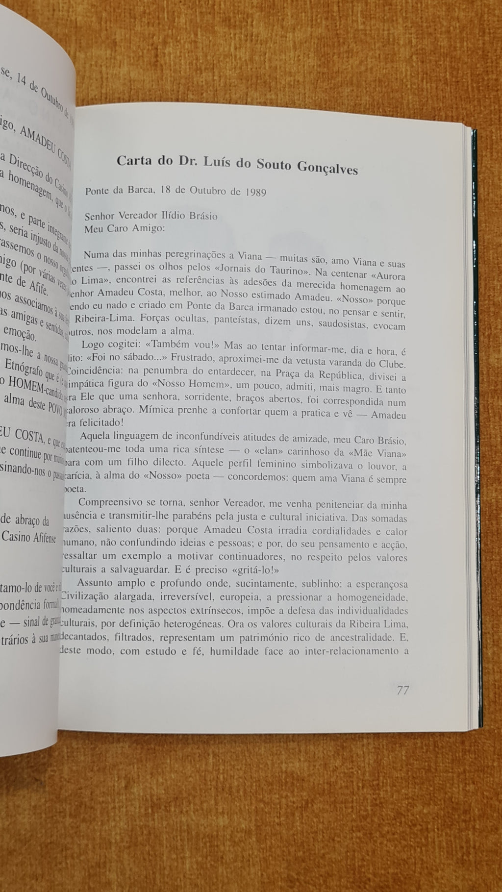 Homenagem a Amadeu Costa