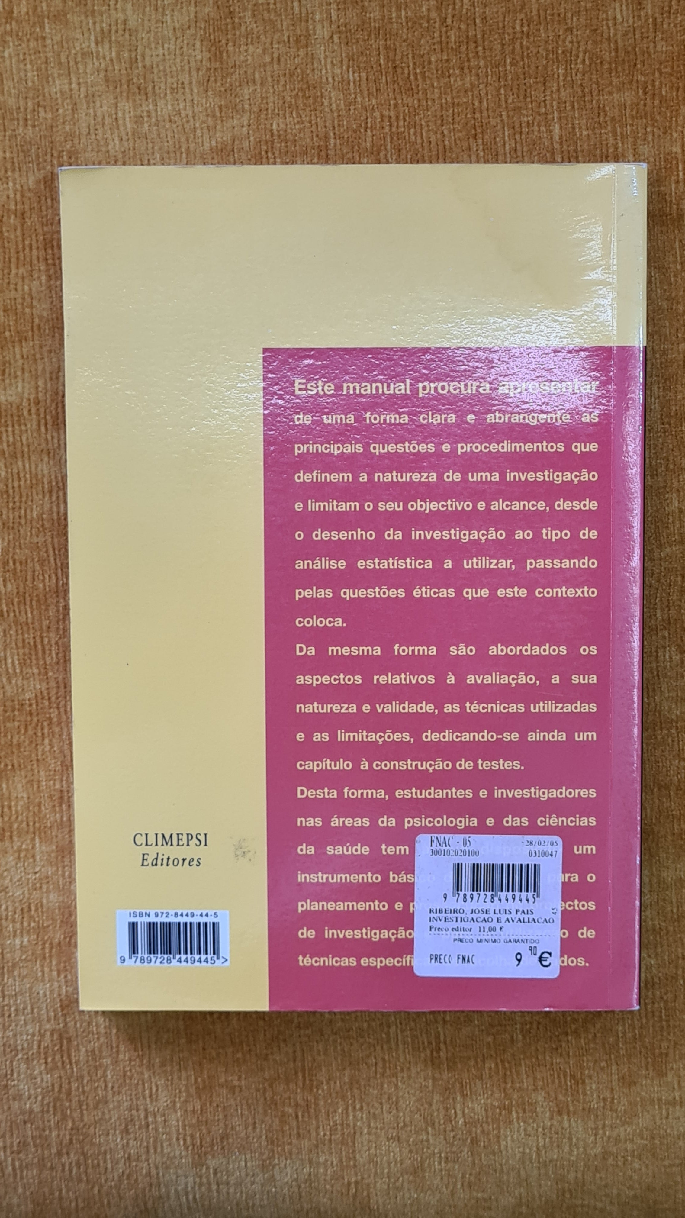 Investigação e avaliação em psicologia e saúde