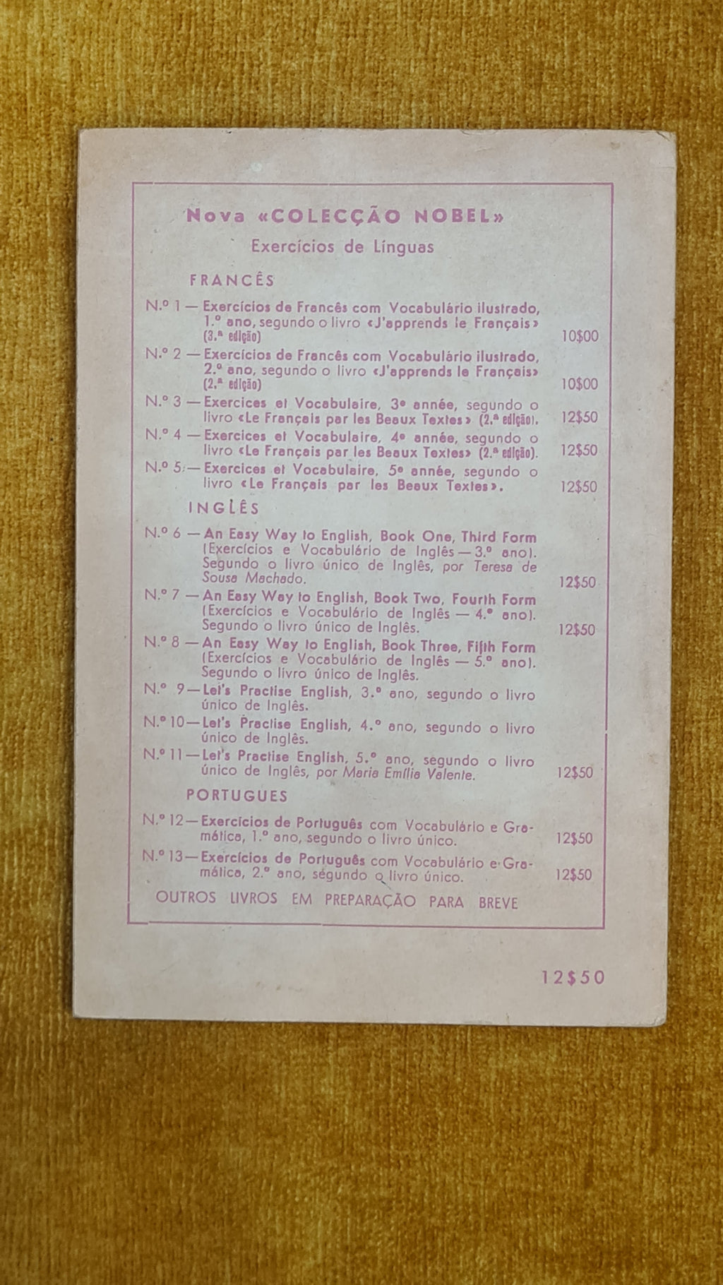 Exercises and Vocabulary - NOBEL Collection (5th Year of Lycée)