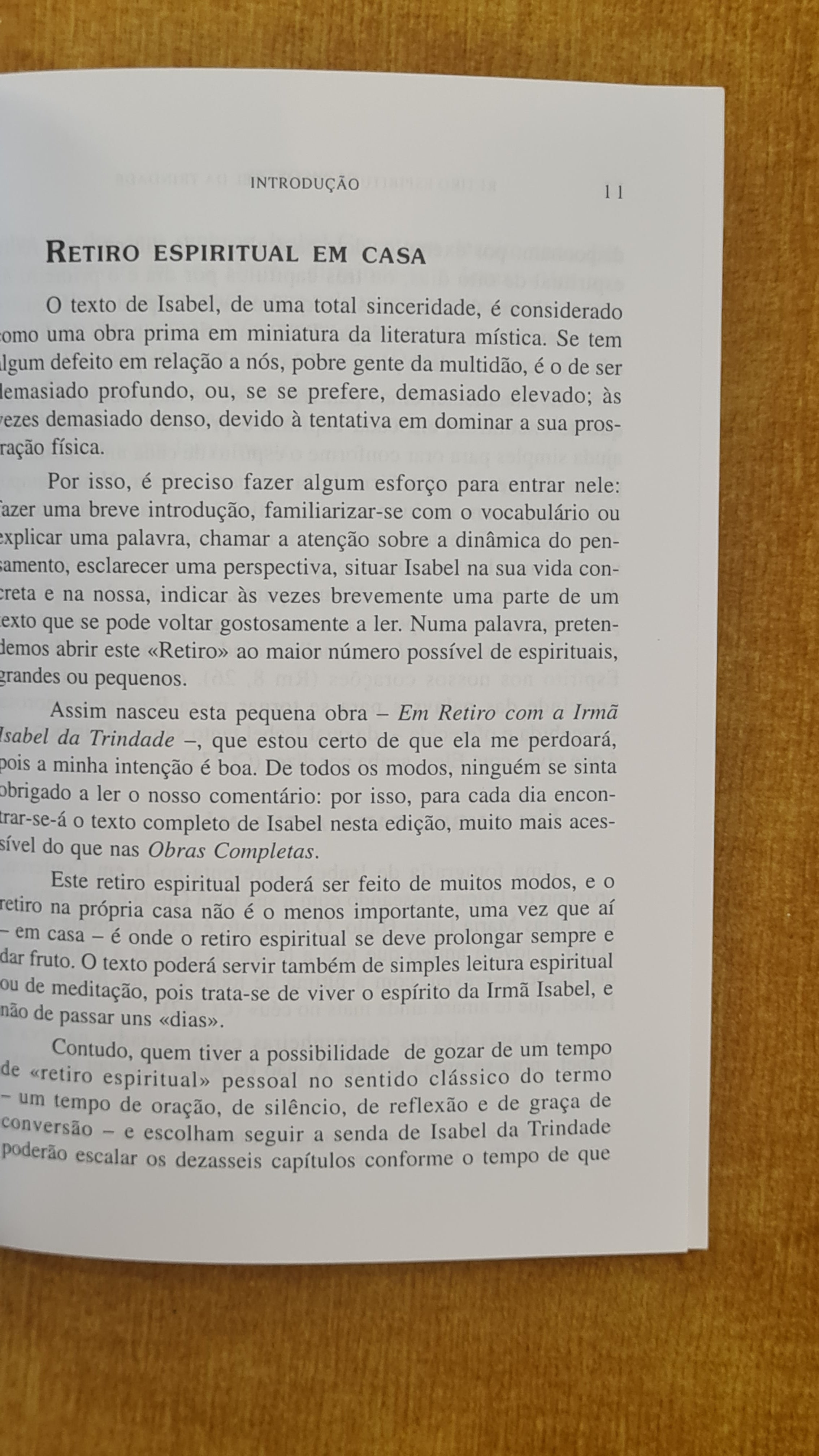 Em retiro espiritual com Isabel da Trindade
