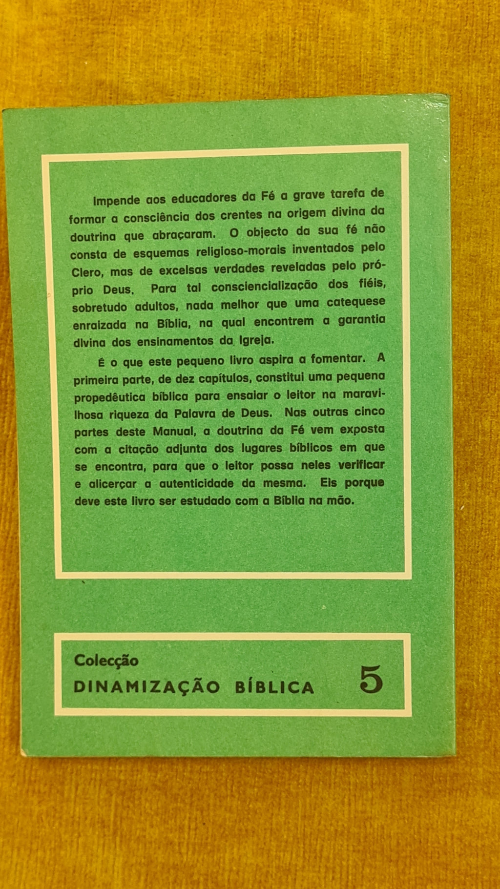 Manual bíblico da fé - Colecção Dinamização Bíblica 5