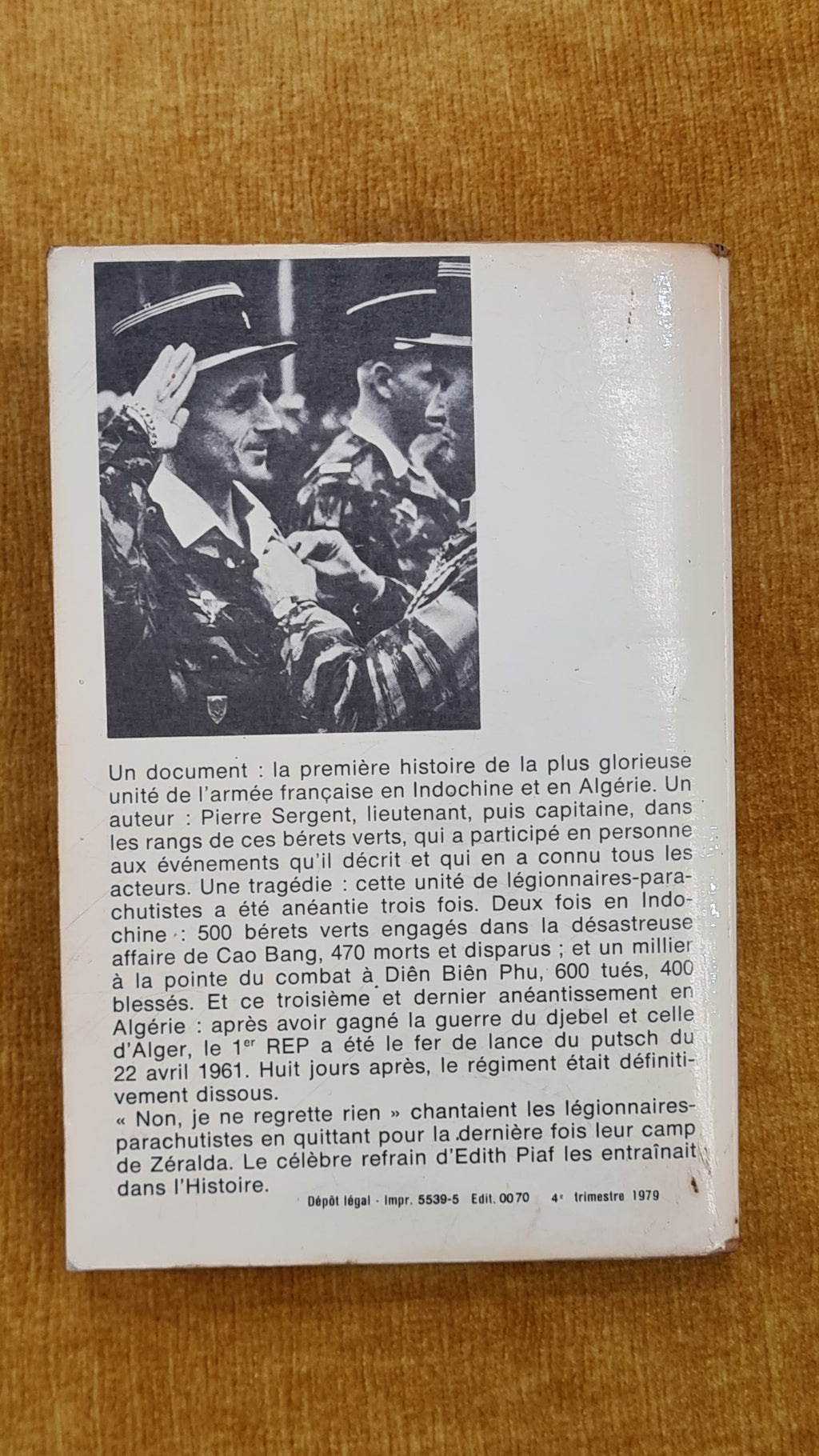 Je ne regrette rien: La poignante histoire des légionnaires parachutistes du 1er R.E.P. - Le Livre de Poche 3875