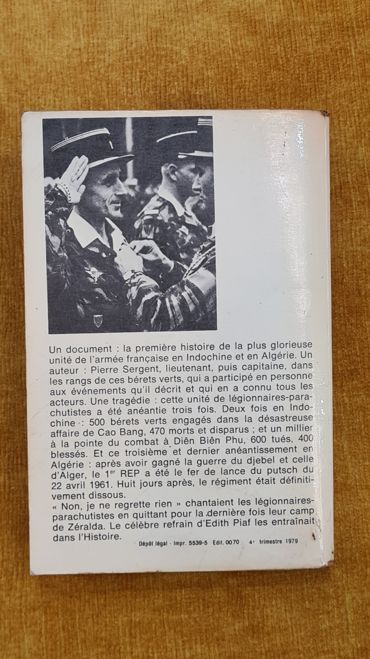 Je ne regrette rien: La poignante histoire des légionnaires parachutistes du 1er R.E.P. - Le Livre de Poche 3875
