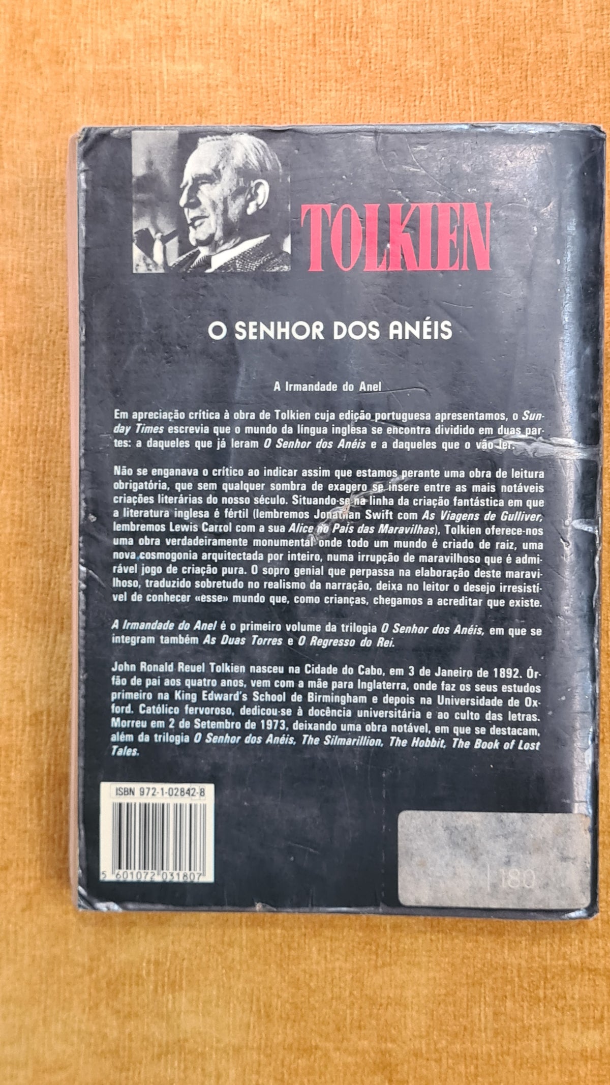 O senhor dos aneis: A irmandade do anel - Colecção século XX 180