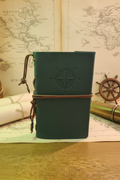 Bloco de notas verde com fundo vintage