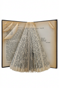 Árvore de Natal Literária com o livro aberto e as capas, sobre fundo branco (vertical)